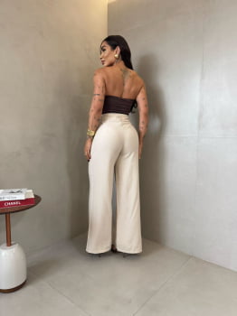 Calças Pantalonada bege  